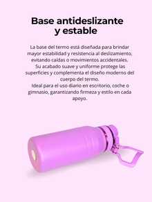 Botella Térmica PYA-8 de 800ml con Asa Integrada, Tapa Hermética Antiderrame y Conservación de Frío y Calor por 12 Horas, Disponible en 10 Colores para Hombres y Mujeres, Ideal para Gym, Oficina, Escuela y Uso Diario - Rosa - Ver 7