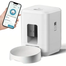 1个2升/67.64盎司自动宠物喂食器，智能宠物喂食器，猫粮分配器，狗粮自动喂食器，定时喂食，2.4G WiFi，方形，APP远程控制，USB接口，小型宠物喂食器，适合猫狗日常定时喂食 - 2公升 - 查看 11