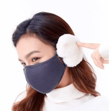 男女通用冬季保暖耳罩带防风面罩，户外骑行抓绒耳罩带透气面罩 - 多色 - 查看 9
