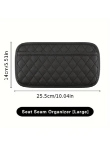 Men's Car Seat Organizer Pouch - Waterproof Document Bag And Phone Holder, Large/Small Size, Fits Glasses, Stickers, Etc., Car Accessories | Quilted Design | Faux Leather Material - Multicolor - View 7
