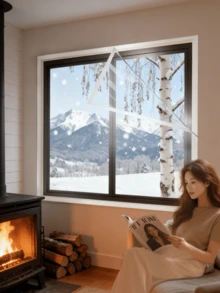 1-Pack Transparent Window Insulation Film, Modern Double-Layer EVA Soft Glass Screen, Adjustable, Wind & Dust Resistant, Thermal Protection, Suitable For Winter Warmth & Summer Cool - Transparent - View 1