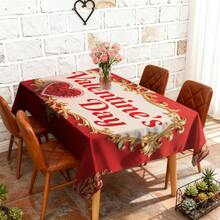 1/20 pièces Nappe de la Saint-Valentin, design romantique de cœur rose encadré en rouge et or, nappe élégante convenant pour restaurant, mariage, dîner d'anniversaire de couple, décoration de la maison, accessoires de cuisine, cadeau de décoration idéal pour la Saint-Valentin