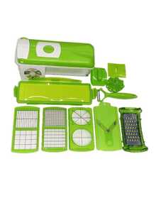 Multifunctional Fruit And Vegetable Cutter, Grater, And Chopper Set - Green - View 1