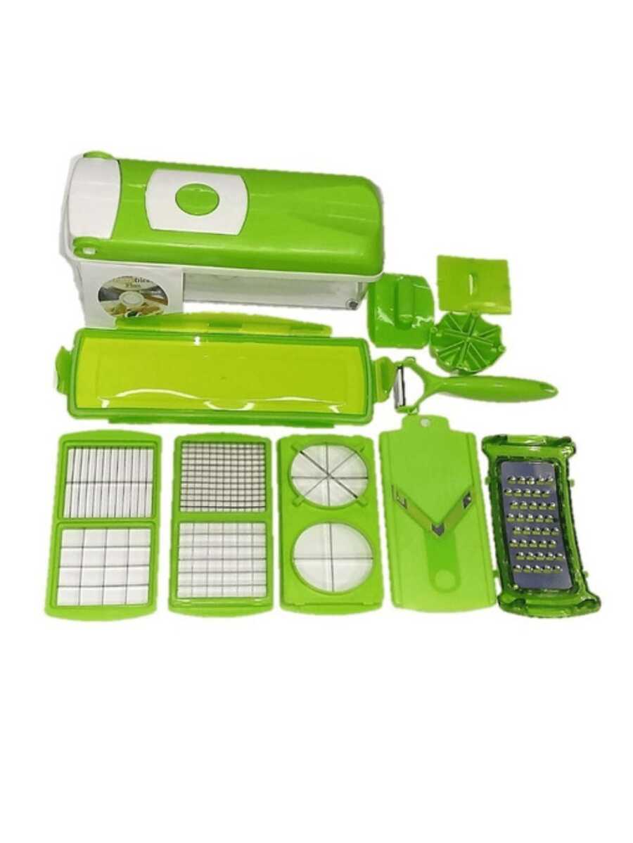 Multifunctional Fruit And Vegetable Cutter, Grater, And Chopper Set - Green - View 1