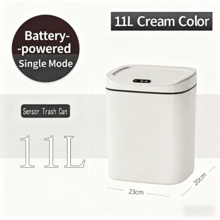 11L/15L Automatic Sensor Trash Can – Battery Operated (2 Batteries), Touchless Waterproof Bin With Lid,11L/15L Smart Sensor Trash Can – 2-Battery Powered, Touchless Waterproof Kitchen Bathroom Bin,11L/15L Battery Operated Sensor Trash Can, 2-Battery Sensor Bin, Touchless Battery Powered Trash Can, Waterproof Automatic Trash Can, Cordless Sensor Trash Can, Home Battery Operated Bin, Kitchen Bathroom Sensor Trash Can, Dual Capacity Battery Bin, 2pcs Battery Trash Can, Touchless Waterproof Bin, Odor-Sealing Battery Trash Can, Compact Sensor Bin, Family Size Automatic Trash Can, Cordless Home Wastebasket, Battery Powered Hygiene Bin, Replaceable Battery Trash Can, Multi-Room Sensor Trash Can, Easy-Install Battery Bin, No-Charge Sensor Trash Can, Durable Battery Operated Wastebasket - 白色15L - 查看 3
