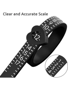 1pc Pink Reusable Ring Sizer Measuring Tool - Adjustable Jewelry Size Gauge - 1PC - Black - View 7