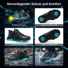frysen Arbeitsschuhe Herren Damen Sicherheitsschuhe Stahlkappenschuhe Sportlich Atmungsaktiv rutschfeste Safety Shoes 36-46 EU - Schwarz 678 - Übersicht 1