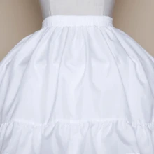 Wedding  Party 2 Hoops Short Crinoline Petticoat Women Girls Crinoline Short Petticoat  Victorian Skirt Ball Gown Elastic Waist Underwear Half Slip Underskirt - 白色 - 查看 4