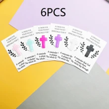 6 pièces /12 pièces Pendentif croix Carte de bénédiction de poche Souvenir populaire pour la famille et les amis Cadeau parfait pour Noël, Thanksgiving, Nouvel An et les moments sacrés de la vie Cadeau de souvenir de fête Conception élégante et colorée Éléments décoratifs de croix - Multicolore - Voir 7
