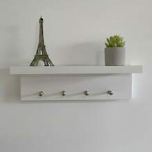 Porta Chaves De Parede Organizador Decoração Para Casa em L 25x8x8 - Branco - Visão 5
