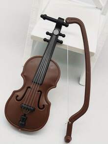 Mini Violin With Bow - Perfect Mini Instrument For Decoration And Collection, Ideal For Home Decor And Gifts, Mini Musical Instrument Dollhouse Model Home Decoration Mini Miniature World Violin Music Instrument Scene Model Shooting Props - Multicolor - View 4