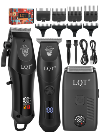  1/2/3 Piezas Cortapelos y Kit de Arreglo de Barba Profesional LQT, Recortadora de Cabello Eléctrica Inalámbrica para Hombres, Carga USB y Pantalla Digital, Herramientas para el Cabello para Hombres, Afeitadoras Eléctricas Portátiles, Suministros de Barbería para el Hogar, Regalos de Navidad para Papá, Regalos para Hombres