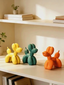 1 Tượng chó bằng nhựa hình quả bóng bay dễ thương dùng trang trí bánh sinh nhật và nhà cửa - Hoàn hảo cho phòng khách, kệ sách, tủ TV, bàn làm việc và vật trang trí trung tâm bàn, thích hợp cho Giáng sinh, Ngày lễ tình nhân, Năm mới và mùa tựu trường. - Nhiều màu - Xem 2