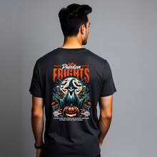 Halloween T-Shirt, Premium 100% Cotton - Timbal berwarna abu-abu - View 1