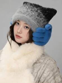 1pc Winter Hand-Shaped Ear Muffs, Warm Couple Style Casual Fleece Ear Warmers - Multicolor - View 6