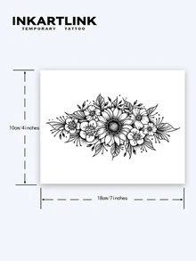 INKARTLINK Revolutionary Technology Tattoos, Semi-Permanent Tattoos, Flowers, Realistic Tattoos, Heartfelt Tattoos, Temporary Tattoos, Fake Tattoos, Waterproof, Authentic Tattoo Appearance, Niche Design Tattoos, Fruit Juice Tattoos, Plant Tattoos - Black - View 5