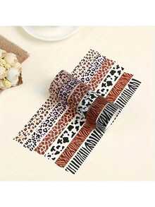 Bộ băng dính Washi trang trí họa tiết động vật - Băng dính Washi họa tiết ngựa vằn, báo và hổ dùng để làm sổ lưu niệm, đồ thủ công tự làm và trang trí sổ kế hoạch, đồ dùng học tập, trở lại trường học - Nhiều màu - Xem 4