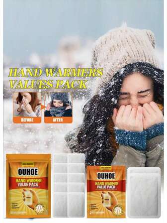 10个/2个一次性暖脚贴、一次性暖手贴、冬季保暖用一次性加热垫，便携方便，寒冷天气必备，适合滑雪、徒步、露营和户外活动（新旧版本随机搭配，颜色可能与图片略有不同）