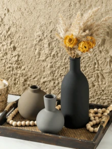 3-In-1 Vase, Floral Decor Vase, Bohemian Style Unisex Modern Reed Vase, Suitable For Home Decor, Including Dining Table, Fireplace, Entrance, Bookshelf, Living Room, Bedroom, Bathroom, Kitchen, Can Be Used As Tabletop Decor Or Bouquet Decor - Multicolor - View 3