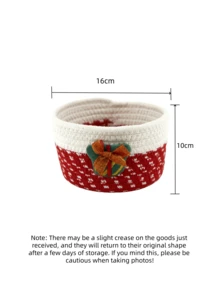 1pc Desktop Storage Basket, Christmas Decor Storage Basket, Small Items Organizer Box For Keys, Remote Controls, Suitable As Christmas Gift