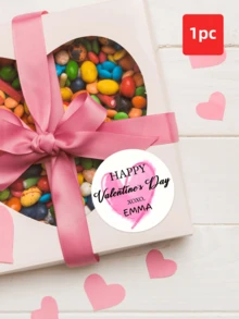 1-108pcs Personalized Custom Stickers - Valentine's Day Decorative Stickers With Heart Patterns, Name & Photo Customization, Waterproof Vinyl Labels For Dessert Decor, Candy Packaging, Anniversary, Wedding, Cute Romantic Gifts For Him, Her, Boyfriend, Girlfriend, Couple, Ideal For Valentine's Day - White - View 31