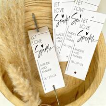 50pcs Personalized Long Sparkler Tags (Sparklers Not Included) For Weddings, Parties, Engagements And Anniversary Celebrations - Multicolor 6 - View 2