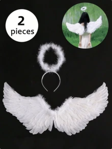 White Angel Feather Wings - Holiday Party Decor, Scene Decoration, Children & Adult Fashion Show Performance Costume, Christmas Headpiece, Valentine's Day Date Accessory, Handmade Party Prop, Cosplay Black Angel Wings Party, Christmas Party Decorations, Costume Stage Supplies, Christmas Party Supplies, Halloween Party Supplies, Wearable Costume Prop, Holiday Costume Prop, Holiday Photo Prop, Suitable For Adults & Children - Nhiều màu - Xem 21