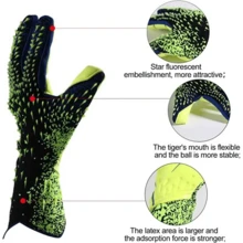 1 Pair Adult Goalkeeper Gloves, Finger Protection Equipment, Non-Slip Training Durable Gloves - Red - View 6