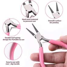 1 Count Professional Jewelry Powder Handle Mini Pliers, Small And Convenient For DIY Jewelry - Pink - View 5