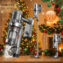 SOKANY Odkurzacz przewodowy w kształcie kija prezentowego na Boże Narodzenie, moc ssania 17 kPa z dużym silnikiem, 3 w 1, ręczny, do sierści zwierząt i twardych podłóg w domu