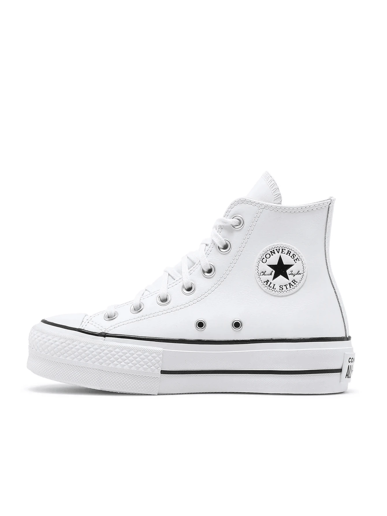 Converse Giày thể thao Unisex Chuck Taylor All Star Lift HI Da giả Cổ cao táo bạo Chiều rộng trung bình Đô thị Thể thao Thường ngày Fashidaily Trắng US1-14 561676C - Trắng - Xem 1