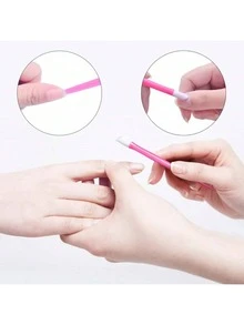 100支塑料柄指甲角质层推棒，橡胶头指甲清洁器，男女通用彩色美甲工具，万圣节、圣诞节、情人节礼物，适用于专业美甲沙龙、家庭美甲DIY、指甲和足部护理（10种颜色）
