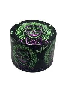1pc Green Skull Design Grinder, Multi-Function Grinder, Home Grinder, Metal Grinder, Kitchen Tool, Home Gadget, Christmas Item
