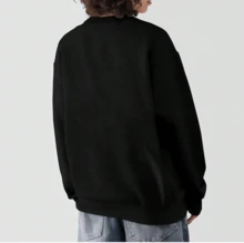 Merry Christmas Reindeer Red Nose Sweatshirt Women Black Long Sleeve Holiday Sweater Xmas Gift Top - màu đen - Xem 2