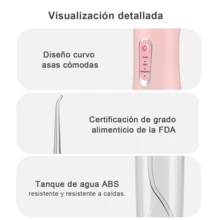 Irrigador bucal eléctrico portátil, con limpieza multiángulo para el cuidado bucal diario y la higiene interdental. Tres ajustes de presión de agua se adaptan a diferentes necesidades, mientras que los chorros pulsados de alta presión eliminan eficazmente la placa. Su diseño compacto garantiza una fácil portabilidad. - Blanco - Ver 10