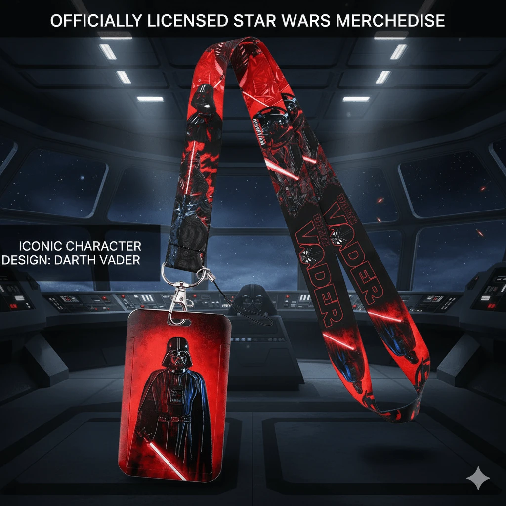 Star Wars 一套星球大战证件卡套挂绳和卡通钥匙扣，耐用ABS材质，包含阿纳金和阿纳金图案，适用于学生证和交通卡。 - 彩色 - 查看 1