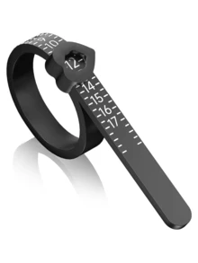 1pc Pink Reusable Ring Sizer Measuring Tool - Adjustable Jewelry Size Gauge - 1PC - Black - View 8