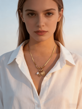 Nytt moderiktigt hjärthängehalsband för kvinnor med 26 bokstäver i rostfritt stål, personligt och mångsidigt för vardagsbruk