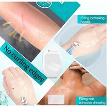 7/57/77/100pcs Waterproof Needle Fixation Stickers, Catheter Insertion Stickers, Transparent Thin Film Dressing Stickers, Injection & Infusion Stickers, Venous Catheter Fixation Stickers, Better Protect Needle Port Fixation Stickers - Multicolor - View 8