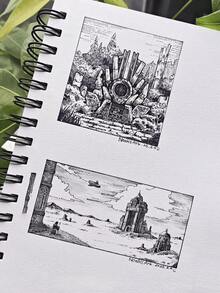 1pc 30 Sheets Spiral-Bound Sketchbook Hot Sketchbook For Artists Blank Spiral Notebook, Sketch Book A3 A4 A5 School Notebook, Notebook With Spiral, Adult Beginner Artist Halloween/Christmas/New Year's Day/Easter Gift