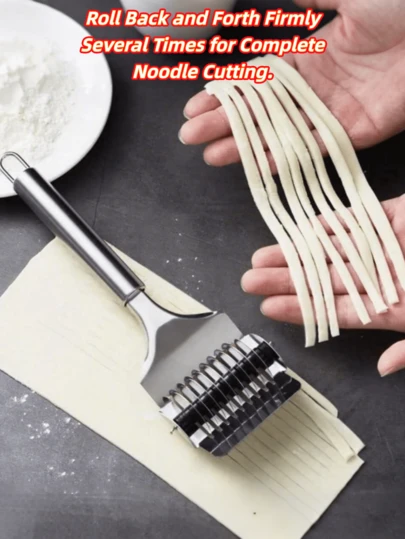 1pc Stainless Steel Pasta Maker Machine, Noodle Cutter, Dough Roller, Italian Pasta Maker, Handheld Dough Cutter, Pasta Press, Kitchen Cooking Tool - Random Color, Great Gift For Father's Day, Mother's Day, Friends, Boyfriend/Girlfriend, Family, Teacher, Coworker, Halloween, Christmas, Halloween Gifts