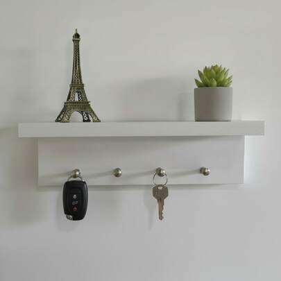 Porta Chaves De Parede Organizador Decoração Para Casa em L 25x8x8