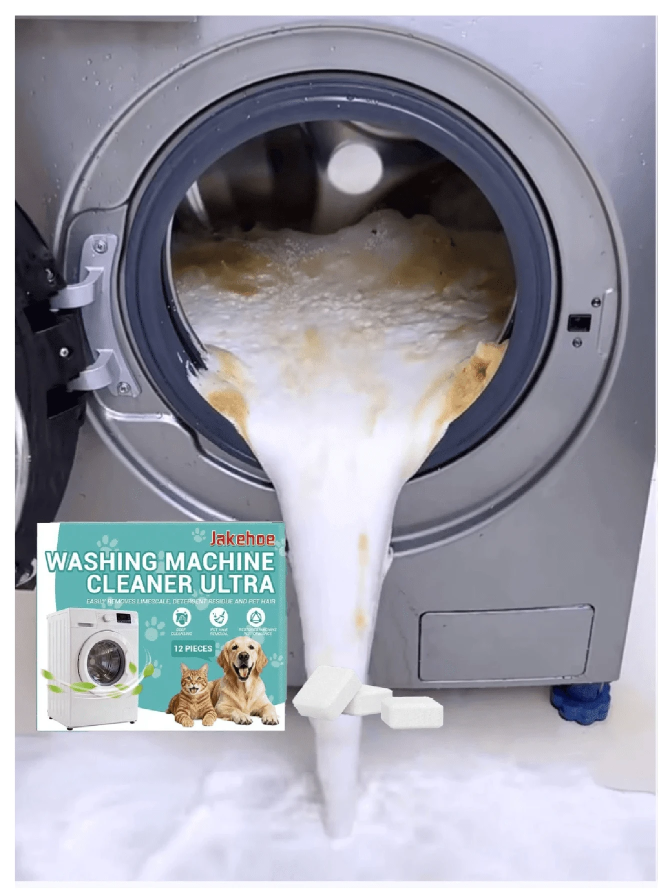Washing Machine Cleaner Tablets, Deep Cleaning Formula, Suitable For Top Load And Front Load Washers, Removes Odor, Hard Water Stains, Limescale, Soap Scum And Lint, Leaves A Fresh Lemon Scent, Suitable For High-Efficiency Washers, Easy To Use, Essential For Laundry, Cost-Effective, Landlord Recommended, Monthly Maintenance, Move-In Ready, Rental Approved, Laundry Hack, Impressive Results - Multicolor - View 1