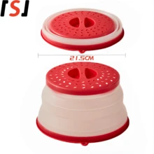 10 Inch Microwave Food Cover &Foldable Silicone Vegetable Washing Basket - Splatter Guard, Plate Holder & Kitchen Colander For Meal Prep, Charcoal.[Perfect Match] Microwave Food Cover And Mat 10"