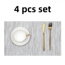 Rectangular Bamboo Festival Western Placemats - Grey-white- 4 PCS Set - View 11