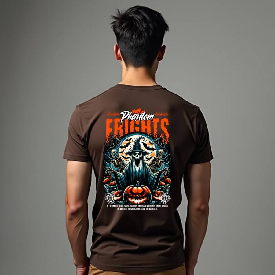 Halloween T-Shirt, Premium 100% Cotton - Rust Brown - View 1