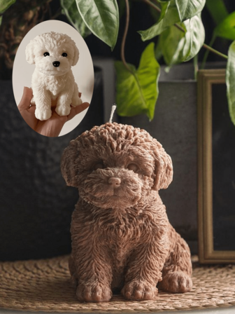 3D立体泰迪狗硅胶模具，可用于DIY香薰蜡烛、手工皂、石膏滴胶等多种用途。