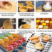 6pcs Stainless Steel Tart Rings Baking Molds For French Desserts & Mousse, Pastry Tools For Home & Commercial Bakery, Ideal For Valentine's Day, Parent-Child Baking Classes, Family DIY, Wedding & Graduation, Kitchen Gadgets & Accessories - 6件 - 查看 3