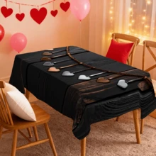 1/20 Stücke Valentinstag Tischdecke mit romantischem Herzmuster, dekorative Tischdecke perfekt für Restaurant, Hochzeit, Paar-Jahrestags-Dinner, Party, Heim-Dekoration, Küchen-Accessoires, Valentinstag-Dekoration, ideales Geschenk für Geliebte, Heim-Dekoration