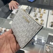 Michael Kors Jet Set Travel Small Signature Logo Coin Purse  Bags For Women,Lightweight,Casual Style,Christmas Gift For Her 35H9GTVP1B - 香草白 - 查看 7